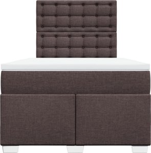 vidaXL Łóżko kontynentalne z materacem, brązowe, tkanina, 120x200 cm 6
