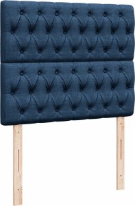 vidaXL Łóżko kontynentalne z materacem, niebieskie, tkanina 120x200 cm 7