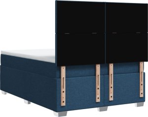 vidaXL Łóżko kontynentalne z materacem, niebieskie, tkanina 140x200 cm 12