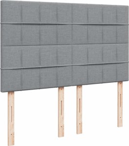 vidaXL Łóżko kontynentalne z materacem, jasnoszare 140x200 cm, tkanina 7