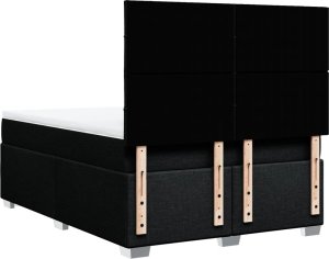 vidaXL Łóżko kontynentalne z materacem, czarne, tkanina 140x200 cm 12