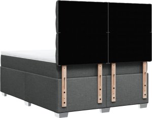 vidaXL Łóżko kontynentalne z materacem, ciemnoszara tkanina 140x200 cm 11