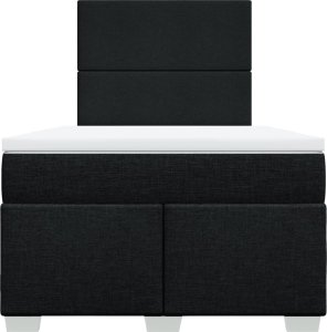 vidaXL Łóżko kontynentalne z materacem, czarne, tkanina, 120x200 cm 6