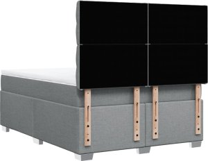 vidaXL Łóżko kontynentalne z materacem, jasnoszare 140x200 cm, tkanina 12