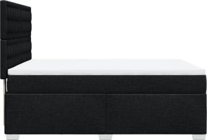 vidaXL Łóżko kontynentalne z materacem, czarne, tkanina 140x200 cm 11