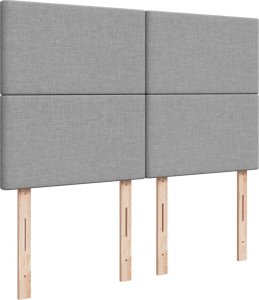 vidaXL Łóżko kontynentalne z materacem, jasnoszare, tkanina 160x200 cm 7