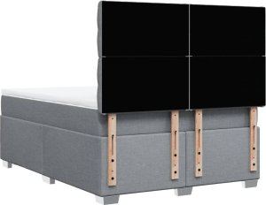 vidaXL Łóżko kontynentalne z materacem, jasnoszare, tkanina 160x200 cm 12