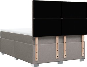 vidaXL Łóżko kontynentalne z materacem, taupe, tkanina, 160x200 cm 12