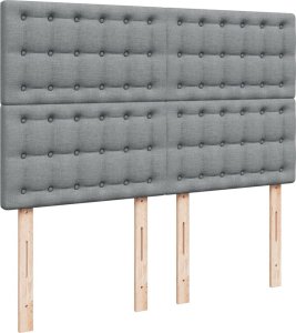 vidaXL Łóżko kontynentalne z materacem, jasnoszare, tkanina 160x200 cm 7