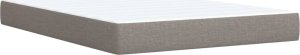 vidaXL Łóżko kontynentalne z materacem, taupe, tkanina, 160x200 cm 9