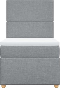 vidaXL Łóżko kontynentalne z materacem, jasnoszare, tkanina, 80x200 cm 6