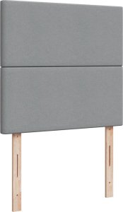 vidaXL Łóżko kontynentalne z materacem, jasnoszare, tkanina, 80x200 cm 9