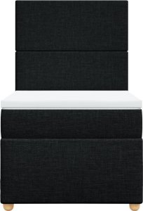 vidaXL Łóżko kontynentalne z materacem, czarne, tkanina 90x190 cm 6