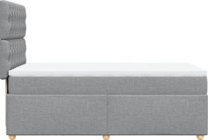 vidaXL Łóżko kontynentalne z materacem, jasnoszare, tkanina, 90x200 cm 7