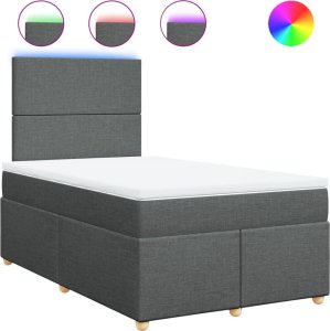 vidaXL Łóżko kontynentalne z materacem, ciemnoszara tkanina 120x200 cm 2