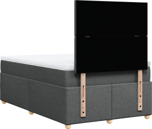 vidaXL Łóżko kontynentalne z materacem, ciemnoszara tkanina 120x200 cm 8