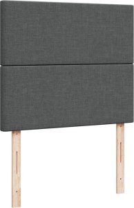 vidaXL Łóżko kontynentalne z materacem, ciemnoszara tkanina 120x200 cm 9