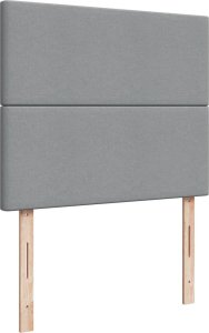 vidaXL Łóżko kontynentalne z materacem, jasnoszare, tkanina 120x200 cm 9