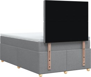 vidaXL Łóżko kontynentalne z materacem, jasnoszare, tkanina 120x200 cm 8