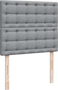 vidaXL Łóżko kontynentalne z materacem, jasnoszare, tkanina 120x200 cm 9