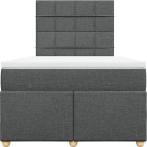 vidaXL Łóżko kontynentalne z materacem, ciemnoszara tkanina 120x200 cm 6