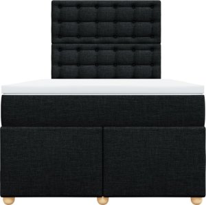 vidaXL Łóżko kontynentalne z materacem, czarne, tkanina, 120x200 cm 6