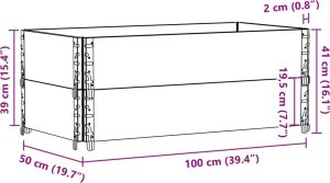 vidaXL Donica ogrodowa, 100x50 cm, lite drewno sosnowe 8