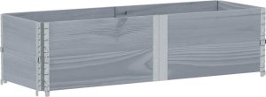 vidaXL Donica ogrodowa, szara, 150x50 cm, lite drewno sosnowe 2