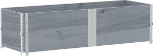 vidaXL Donica ogrodowa, szara, 150x50 cm, lite drewno sosnowe 5