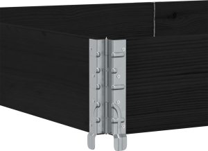 vidaXL Donica ogrodowa, czarna, 150x100 cm, lite drewno sosnowe 5