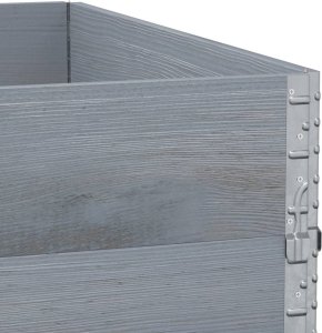 vidaXL Donica ogrodowa, szara, 100x100 cm, lite drewno sosnowe 6