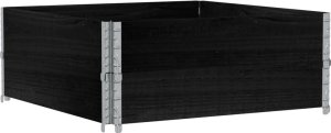 vidaXL Donica ogrodowa, czarna, 100x100 cm, lite drewno sosnowe 5