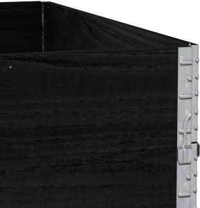 vidaXL Donica ogrodowa, czarna, 100x100 cm, lite drewno sosnowe 7