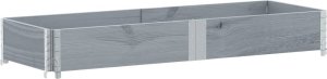 vidaXL Donica ogrodowa, szara, 150x50 cm, lite drewno sosnowe 5