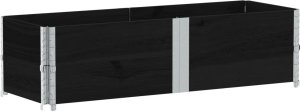 vidaXL Donica ogrodowa, czarna, 150x50 cm, lite drewno sosnowe 5