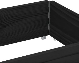 vidaXL Donica ogrodowa, czarna, 150x50 cm, lite drewno sosnowe 7