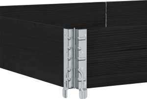 vidaXL Donica ogrodowa, czarna, 150x100 cm, lite drewno sosnowe 5