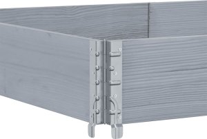 vidaXL Donica ogrodowa, szara, 150x100 cm, lite drewno sosnowe 5