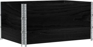 vidaXL Donica ogrodowa, czarna, 120x80 cm, lite drewno sosnowe 5