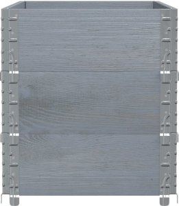 vidaXL Donica ogrodowa, szara, 100x50 cm, lite drewno sosnowe 4