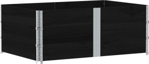vidaXL Donica ogrodowa, czarna, 150x100 cm, lite drewno sosnowe 5