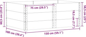 vidaXL Donica ogrodowa, 150x100 cm, lite drewno sosnowe 8