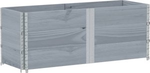 vidaXL Donica ogrodowa, szara, 150x50 cm, lite drewno sosnowe 2