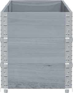 vidaXL Donica ogrodowa, szara, 150x50 cm, lite drewno sosnowe 4