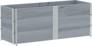 vidaXL Donica ogrodowa, szara, 150x50 cm, lite drewno sosnowe 5