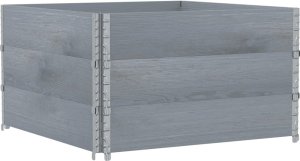 vidaXL Donica ogrodowa, szara, 100x100 cm, lite drewno sosnowe 2