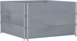 vidaXL Donica ogrodowa, szara, 100x100 cm, lite drewno sosnowe 5