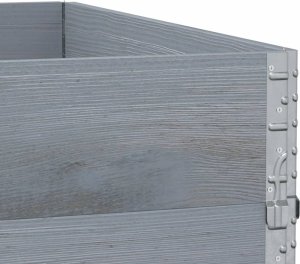 vidaXL Donica ogrodowa, szara, 100x100 cm, lite drewno sosnowe 7