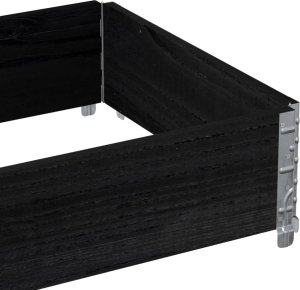 vidaXL Donica ogrodowa, czarna, 80x60 cm, lite drewno sosnowe 7