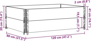 vidaXL Donica ogrodowa, 120x80 cm, lite drewno sosnowe 8